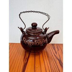 Teapot Ceramic Lidded  2 c Brown Siegerlander Mackes German